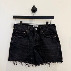 Agolde Washed Black Denim Mini Skirt
